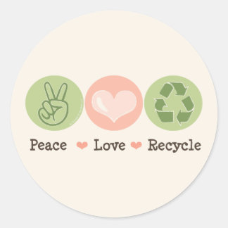 Adesivo Reciclar de Reciclagem Peace Love