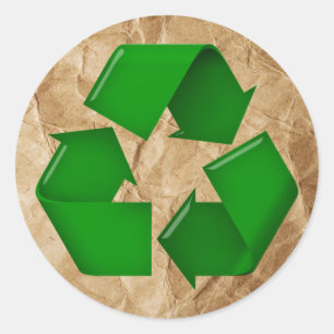 Adesivo Reciclar - Papel amassado