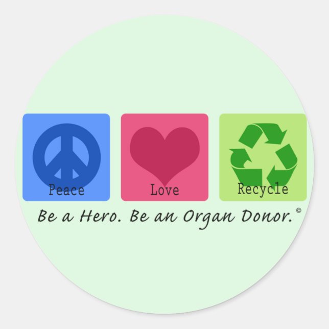 Adesivo Reciclar Peace Love (Frente)