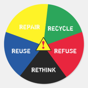 Adesivo  ! Reciclar, Reuso, Reutilização, Repensar - Sal