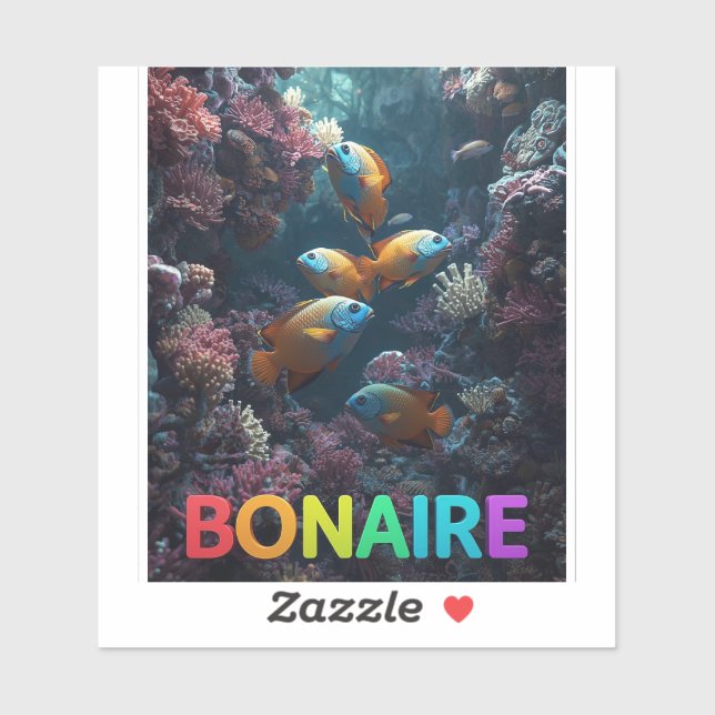 Adesivo recife de coral de Bonaire (Folha)