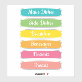 Adesivo Recipe Dividers Personalized