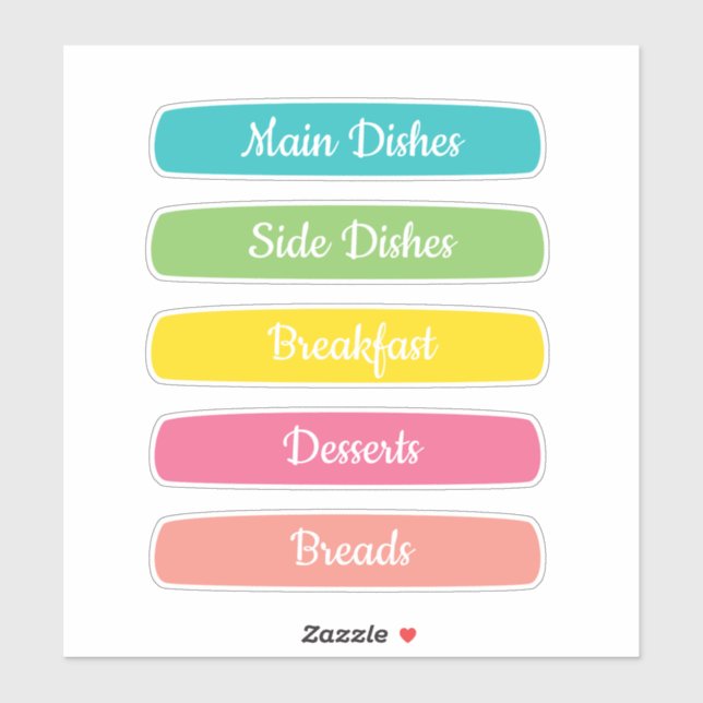 Adesivo Recipe Dividers Personalized (Folha)