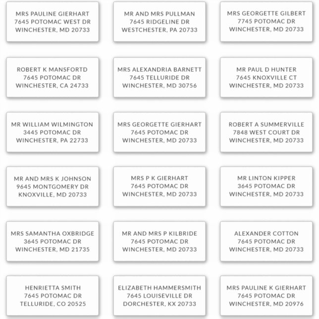 Adesivo Recipient Name 18 Shipping Large Address Labels (Frente)