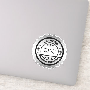 Adesivo Recoletor Flamingo Funny Certified Black & Silver