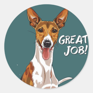 Adesivo Recompensa de Professor Basenji Grande Trabalho