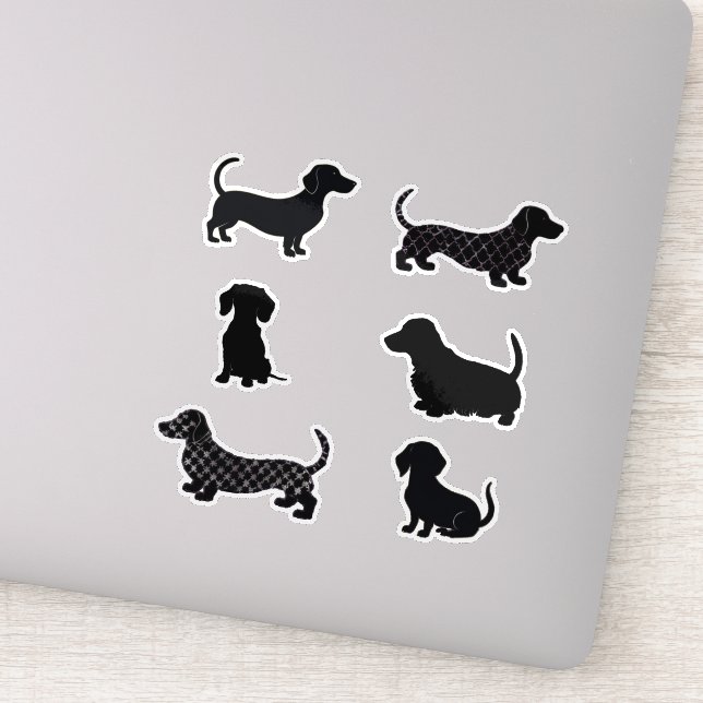 Adesivo Recortes de Silhueta de Cachorro Salsicha Dachshun (Detalhe)