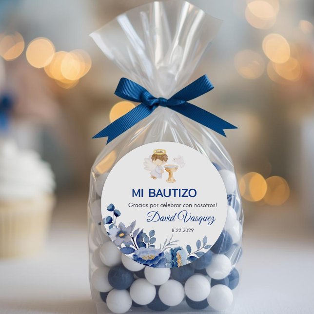 Adesivo Recuerdos Bautizo Boy Angel Baptism favorece prese (Criador carregado)