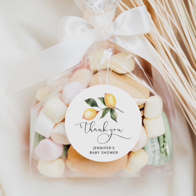 Adesivo Recuerdos de chá de bebê de limão em aquarela (Criador carregado)