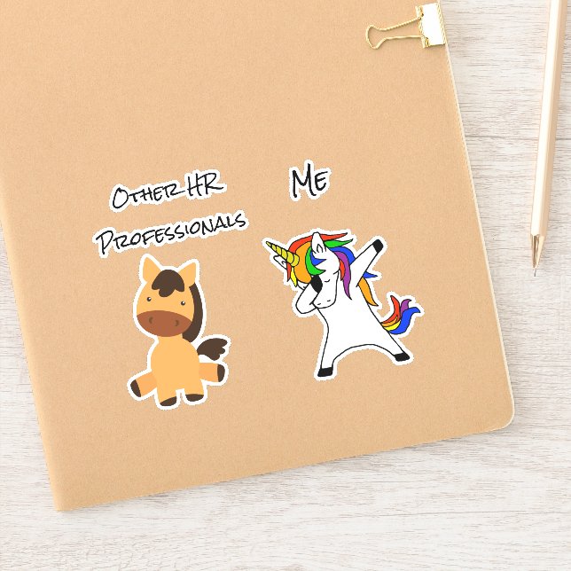 Adesivo Recursos Humanos Engraçados Cavalo Unicórnio do HR (Notebook)