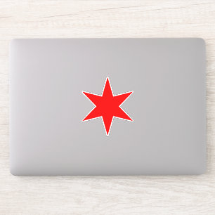 Adesivo Red 6 pontas Chicago Flag Vinyl Sticker