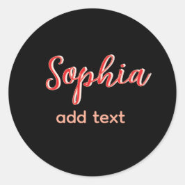 Adesivo Red add name Girl patrão texto preto elegante