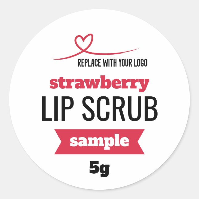 Adesivo Red Add Your Logo Lip Scrub Product Sample (Frente)