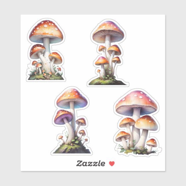 Adesivo Red Amanita Mushroom Sticker Pack (Folha)
