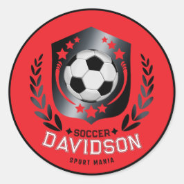 Adesivo Red and Black Soccer Ball for Sporty Men and Boys