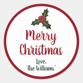 Adesivo Red and Green Felry Christmas Holly Berries