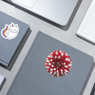 Adesivo Red and White Dahlia Floral