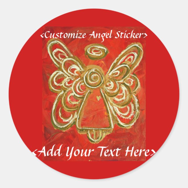 Adesivo Red Angel Sticker com Palavras Personalizadas (Frente)