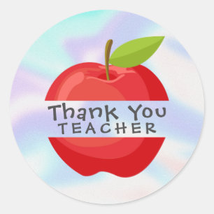 Adesivo Red Apple Holographic Obrigado Professora