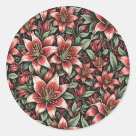 Adesivo Red Aztec Lily Pattern