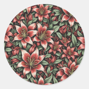 Adesivo Red Aztec Lily Pattern