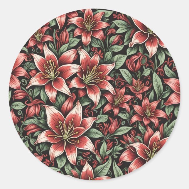 Adesivo Red Aztec Lily Pattern (Frente)