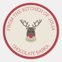 Red Beige Felry Natal Rudolph Holiday Baking