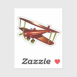 Adesivo Red Bi-Plane Aeronautics Sticker