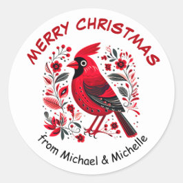 Adesivo Red Bird Nordic Patterno Natal