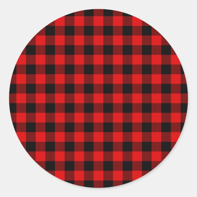 Adesivo Red Black Buffalo Lumberjack Check Natal (Frente)