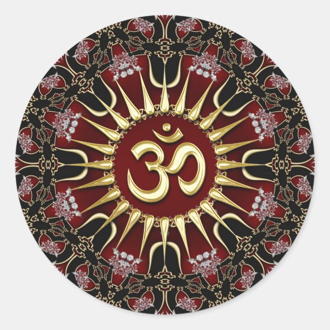 Adesivo Red Black Gold OM Courage Energy Mandala (Frente)