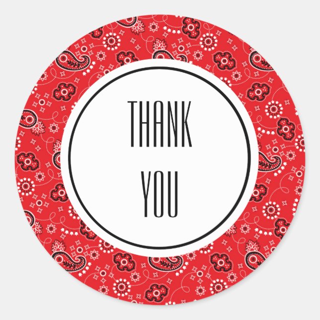 Adesivo Red Black Paisley Bandana Impressão Personalizado (Frente)