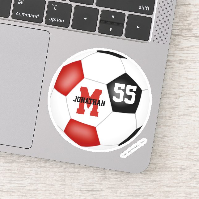 Adesivo Red Black Team colorido futebol feminino (Detalhe)