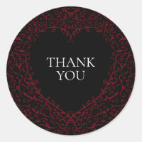 Red Black Wedding Gothic Heart Belo Elegante