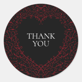 Adesivo Red Black Wedding Gothic Heart Belo Elegante