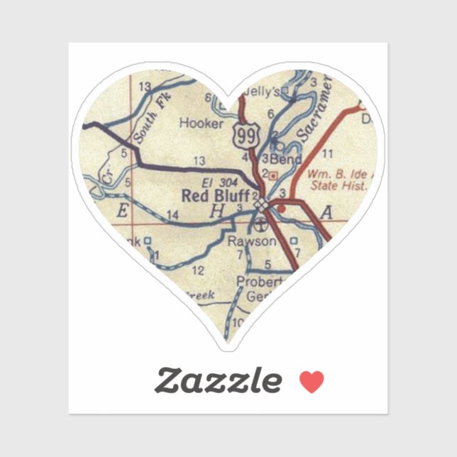 Adesivo Red Bluff California (Folha)