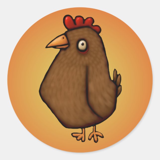 Adesivo Red Brown Chicken em Pé Alto (Frente)