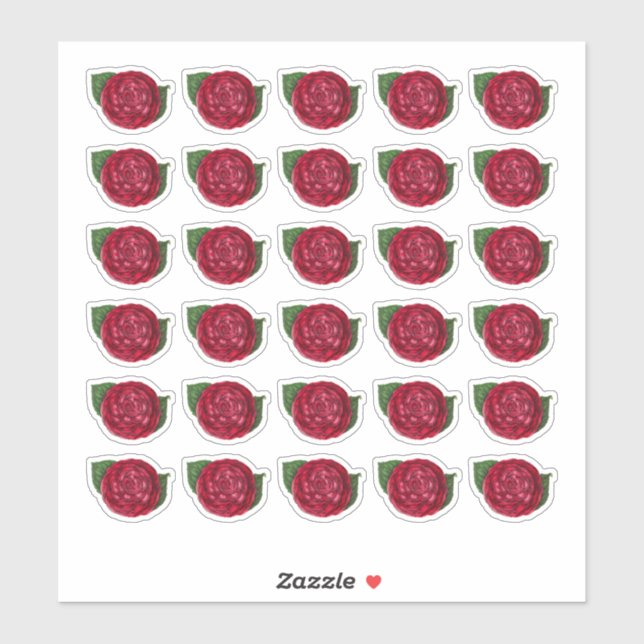 Adesivo Red Camellia (Folha)