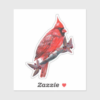 Adesivo Red cardinal bird sticker Renee Lavoie