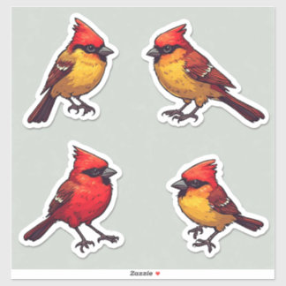 Adesivo Red Cardinal & Songbird Set for Scrapbooking gifts