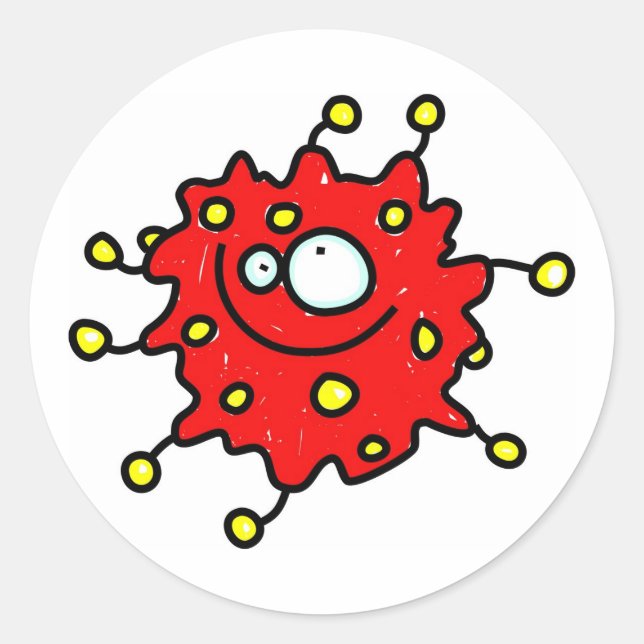Adesivo Red Cartoon Germ (Frente)