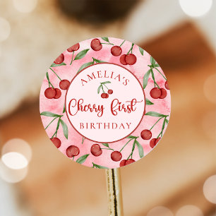 Adesivo Red Cherry First Birthday Sticker