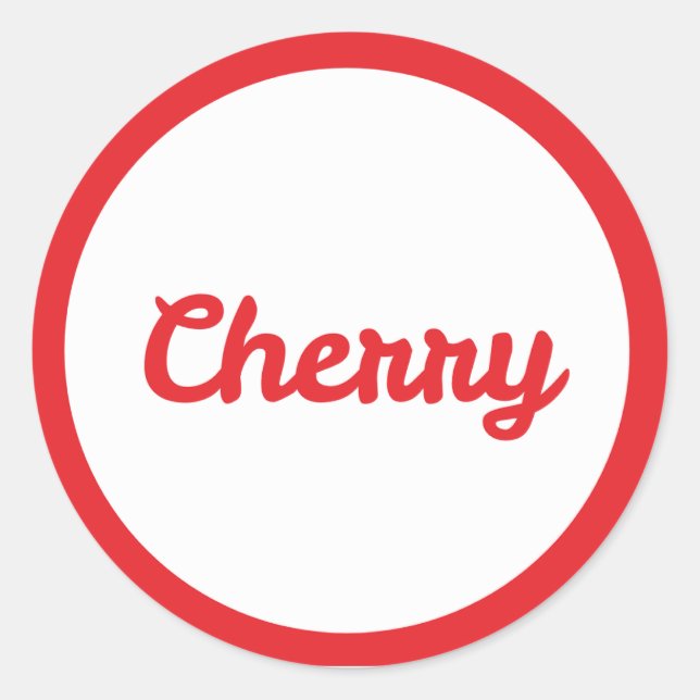 Adesivo RED Cherry Flavor Round Sticker (Frente)