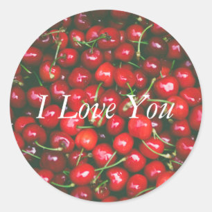 Adesivo Red Cherry - I Love You (texto personalizável)