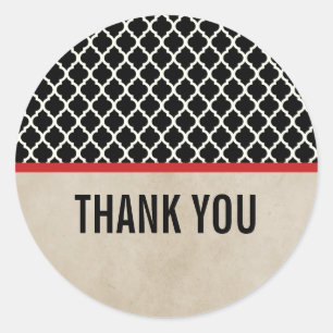 Adesivo Red Chic Quatrefoil Obrigado Stickers