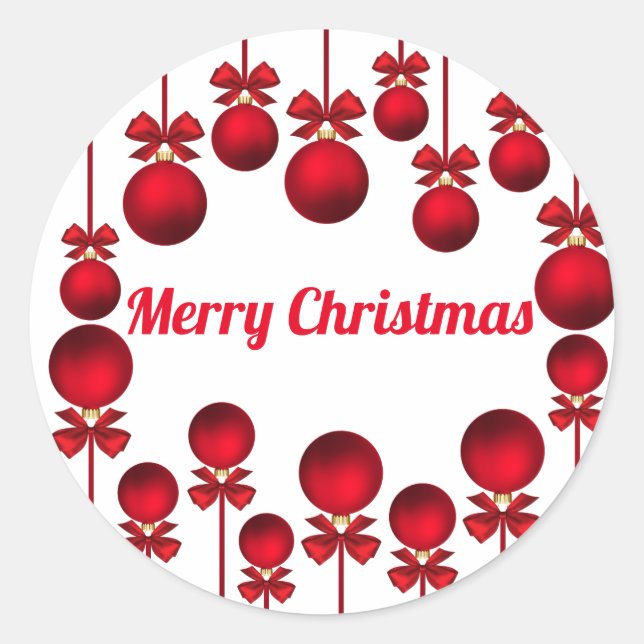 Adesivo Red Christmas Baubles (Frente)