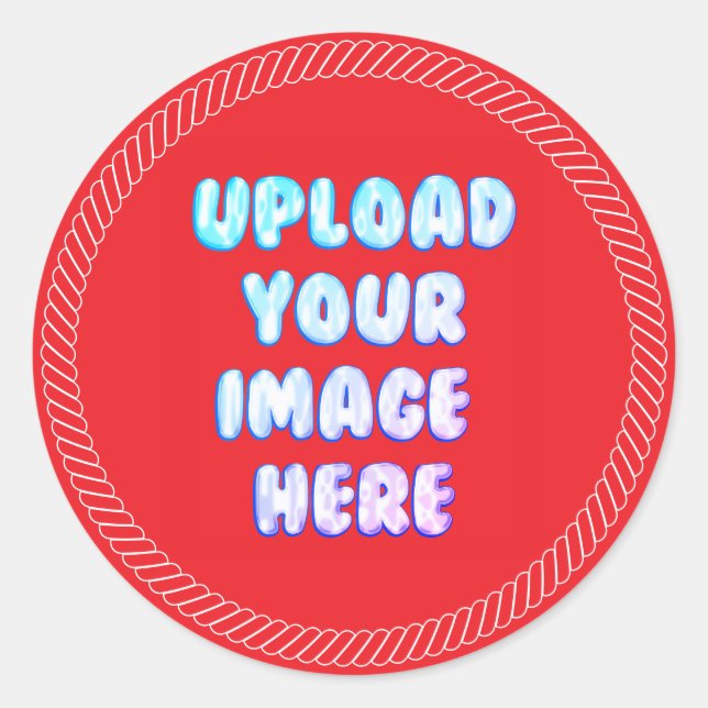 Adesivo Red Classic Round Sticker with a Business Logo (Frente)