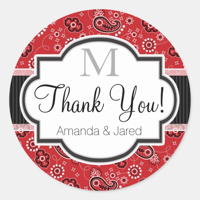 Adesivo Red Country Paisley Wedding (Frente)