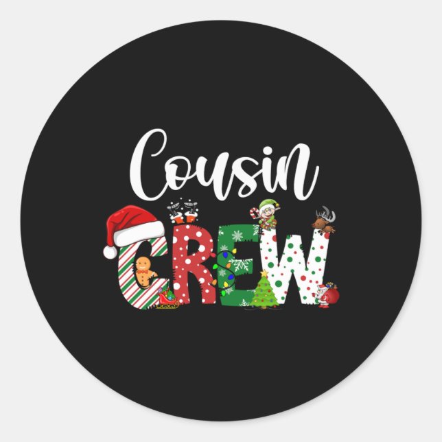 Adesivo Red Cousin Crew Christmas Retro  (Frente)
