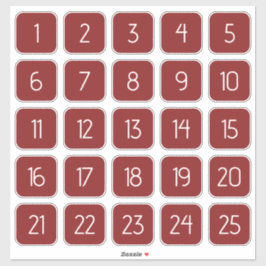 Adesivo Red Customizable Square Number Stickers 